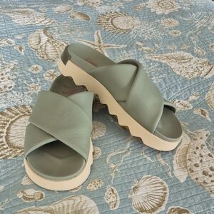 Sorel Women's Sandals in Mint Green and Cream